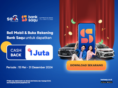 Beli Mobil Dapat Extra Cashback Rp1 Juta Rupiah dari SEVA & Bank Saqu